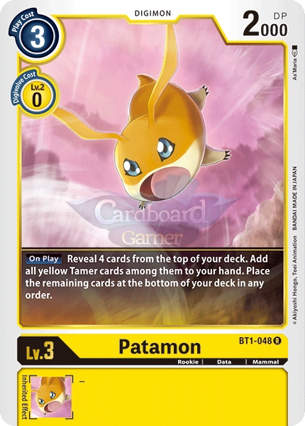 Bt1-048 Patamon Rare Single Card