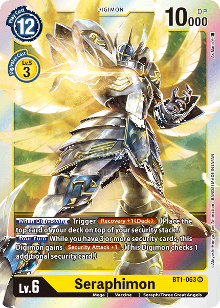 Bt1-063 Seraphimon Super Rare Single Card