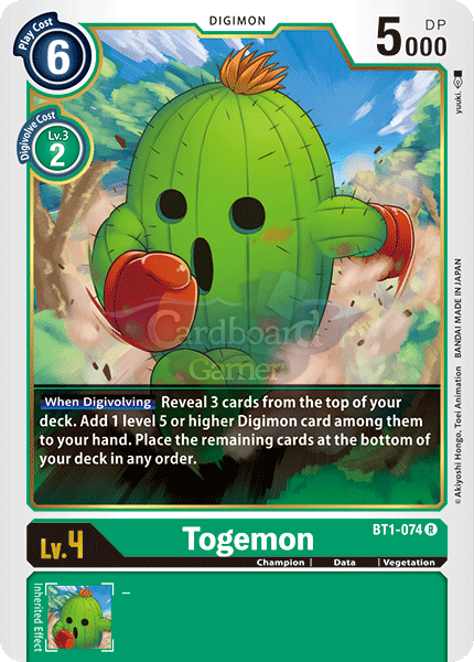 Bt1-074 Togemon Rare Single Card