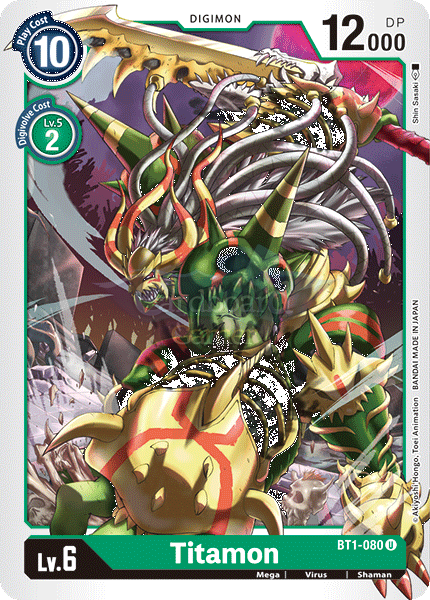 Bt1-080 Titamon Uncommon Single Card