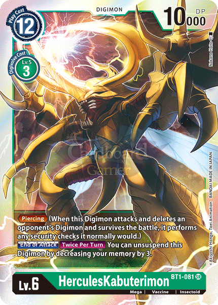 Bt1-081 Herculeskabuterimon Super Rare Single Card