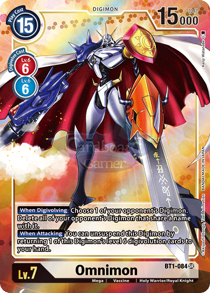 Bt1-084A Omnimon Alt Art Super Rare Single Card