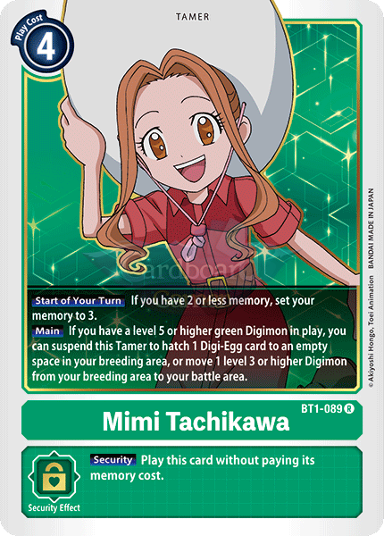 Bt1-089 Mimi Tachikawa Rare Single Card