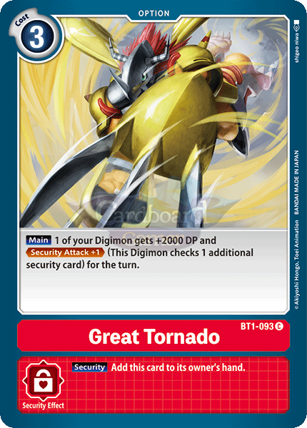 Bt1-093 Great Tornado Common Single Card