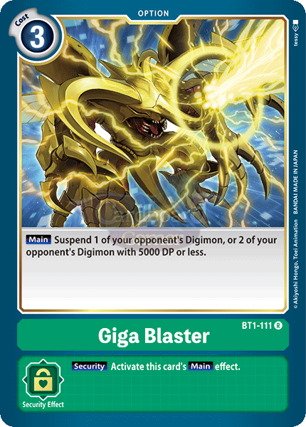 Bt1-111 Giga Blaster Rare Single Card