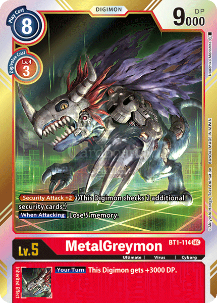 Bt1-114 Metalgreymon Secret Rare Single Card