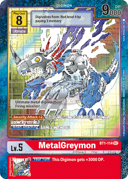 Bt1-114A Metalgreymon Alt Art Secret Rare Single Card