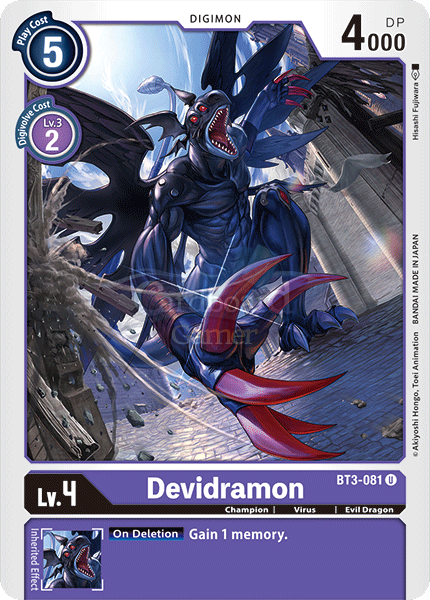 Bt3-081 Devidramon Uncommon Single Card