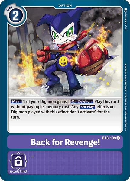 Bt3-109 Back For Revenge! Uncommon Single Card