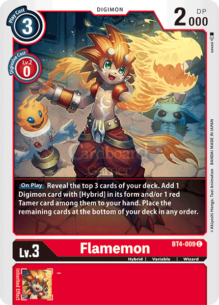 Bt4-009 Flamemon Common Single Card