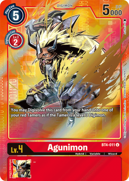 Bt4-011 Agunimon Alt Art Uncommon Single Card