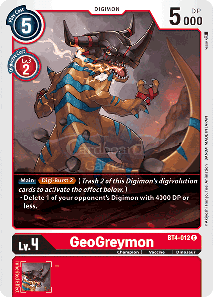 Bt4-012 Geogreymon Common Single Card