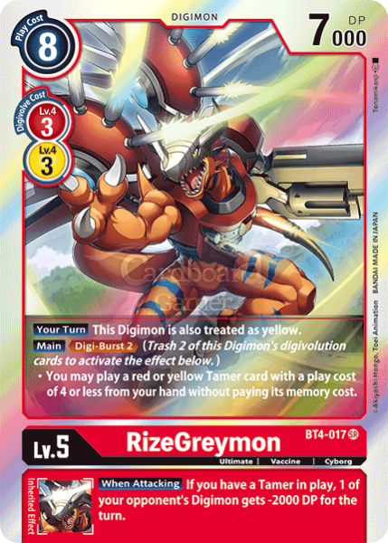 Bt4-017 Rizegreymon Super Rare Single Card