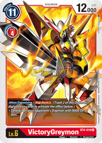 Bt4-019 Victorygreymon Rare Single Card