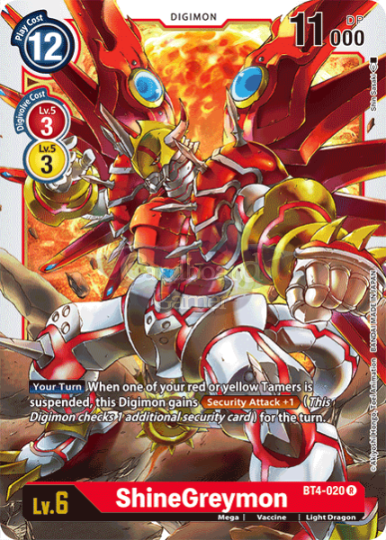 Bt4-020 Shinegreymon Rare Single Card