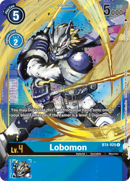 Bt4-025 Lobomon Alt Art Uncommon Single Card