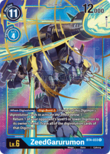 Bt4-033 Zeedgarurumon Alt Art Rare Single Card