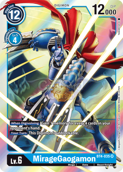 Bt4-035 Miragegaogamon Super Rare Single Card