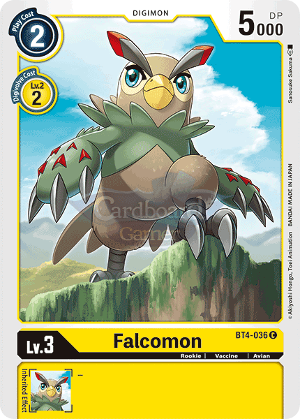 Bt4-036 Falcomon Common Single Card