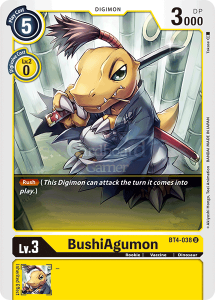 Bt4-038 Bushiagumon Uncommon Single Card