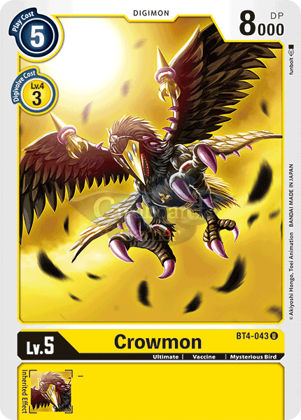 Bt4-043 Crowmon Uncommon Single Card