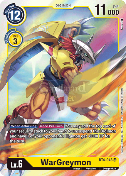 Bt4-048 Wargreymon Super Rare Single Card