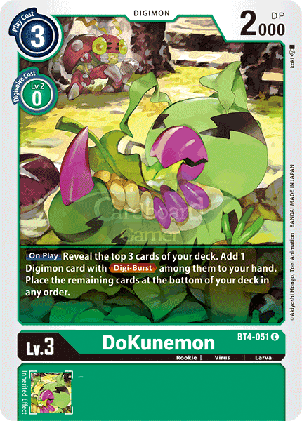 Bt4-051 Dokunemon Common Single Card