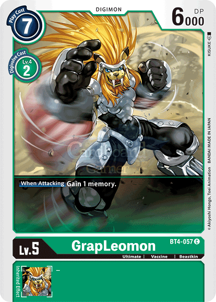 Bt4-057 Grapleomon Common Single Card