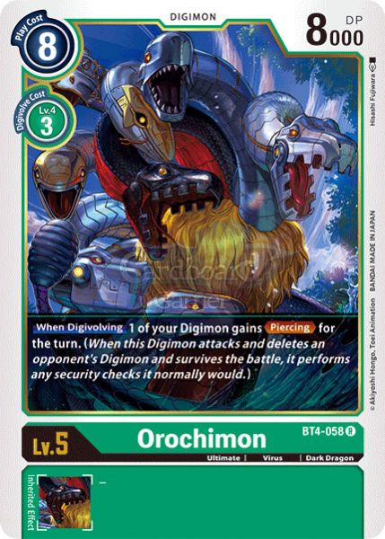 Bt4-058 Orochimon Rare Single Card