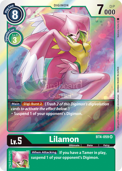 Bt4-059 Lilamon Super Rare Single Card