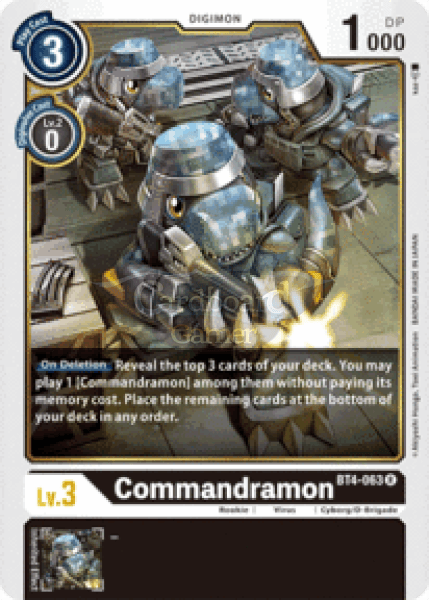 Bt4-063 Commandramon Rare Single Card