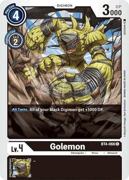 Bt4-066 Golemon Common Single Card