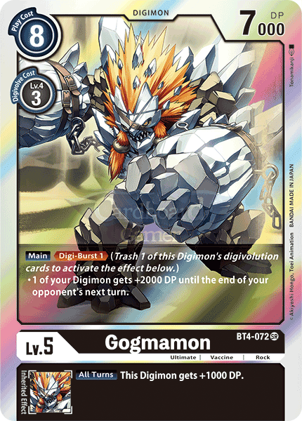 Bt4-072 Gogmamon Super Rare Single Card