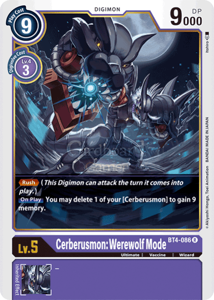 Bt4-086 Cerberusmon: Werewolf Mode Rare Single Card