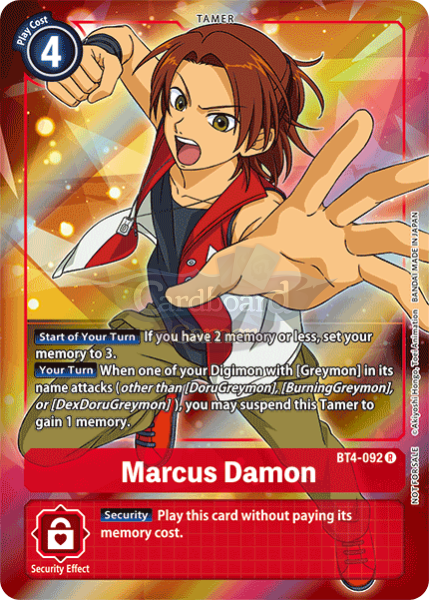 Bt4-092 Marcus Damon Alt Art Rare Single Card