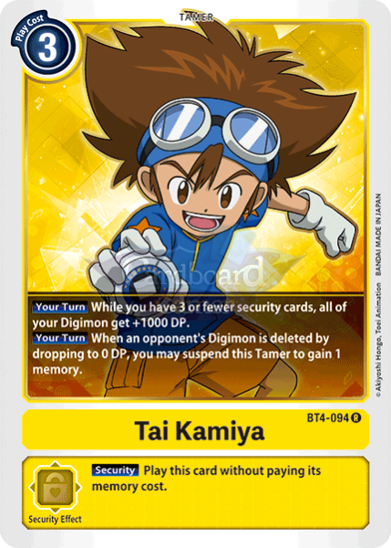 Bt4-094 Tai Kamiya Rare Single Card