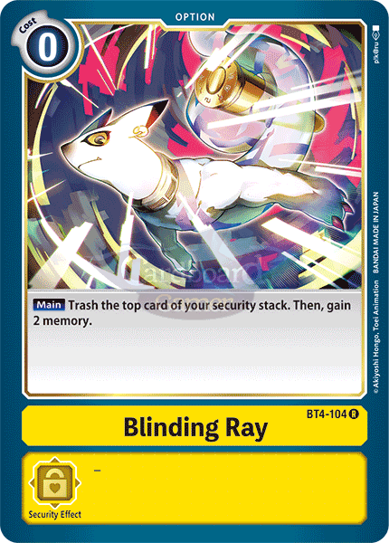 Bt4-104 Blinding Ray Rare Single Card