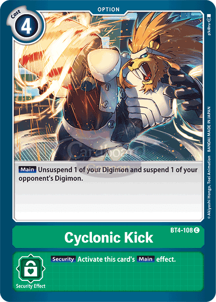 Bt4-108 Cyclonic Kick Common Single Card