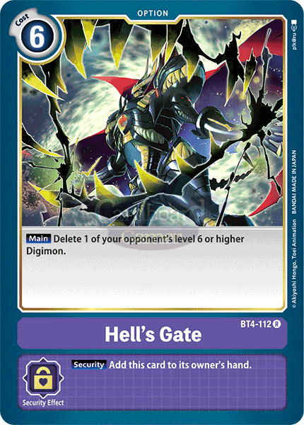 Bt4-112 Hells Gate Rare Single Card