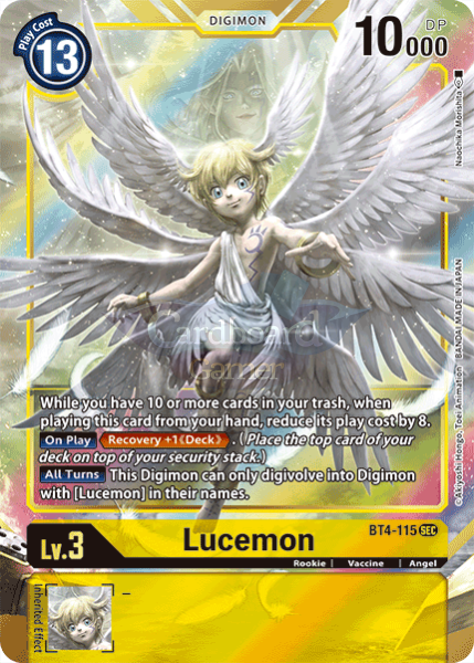 Bt4-115 Lucemon Alt Art Secret Rare Single Card