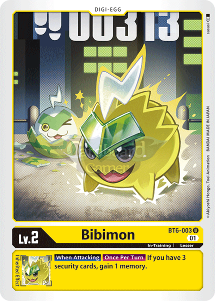 Bt6-003 - Bibimon Uncommon Single Card