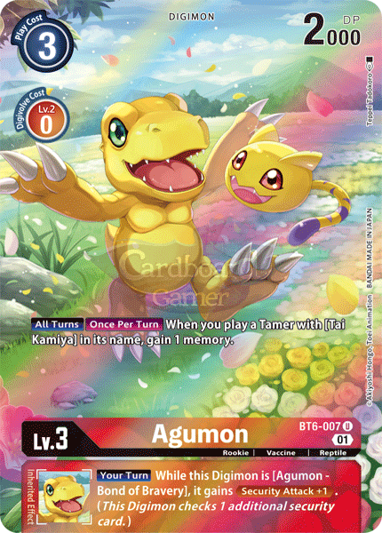 Bt6-007 - Agumon Uncommon (Alt Art) Single Card