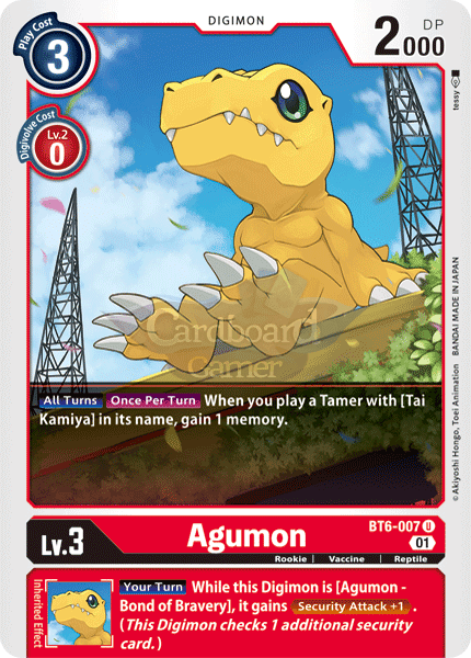 Bt6-007 - Agumon Uncommon Single Card