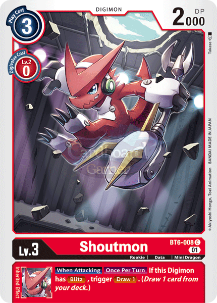 Bt6-008 - Shoutmon Common Single Card