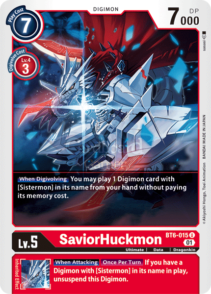 Bt6-015 - Saviorhuckmon Uncommon Single Card