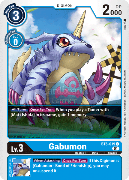 Bt6-019 - Gabumon Uncommon Single Card