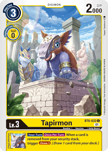 Bt6-032 - Tapirmon Common Single Card