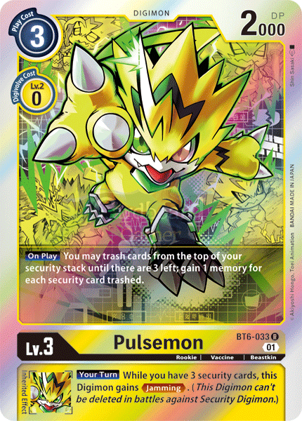 Bt6-033 - Pulsemon Rare Single Card