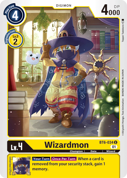 Bt6-034 - Wizardmon Uncommon Single Card