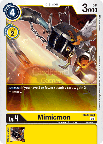 Bt6-036 - Mimicmon Uncommon Single Card